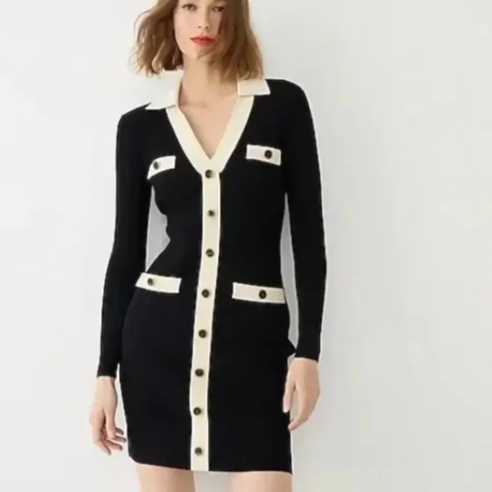 J crew Contrast-trim sweater-dress